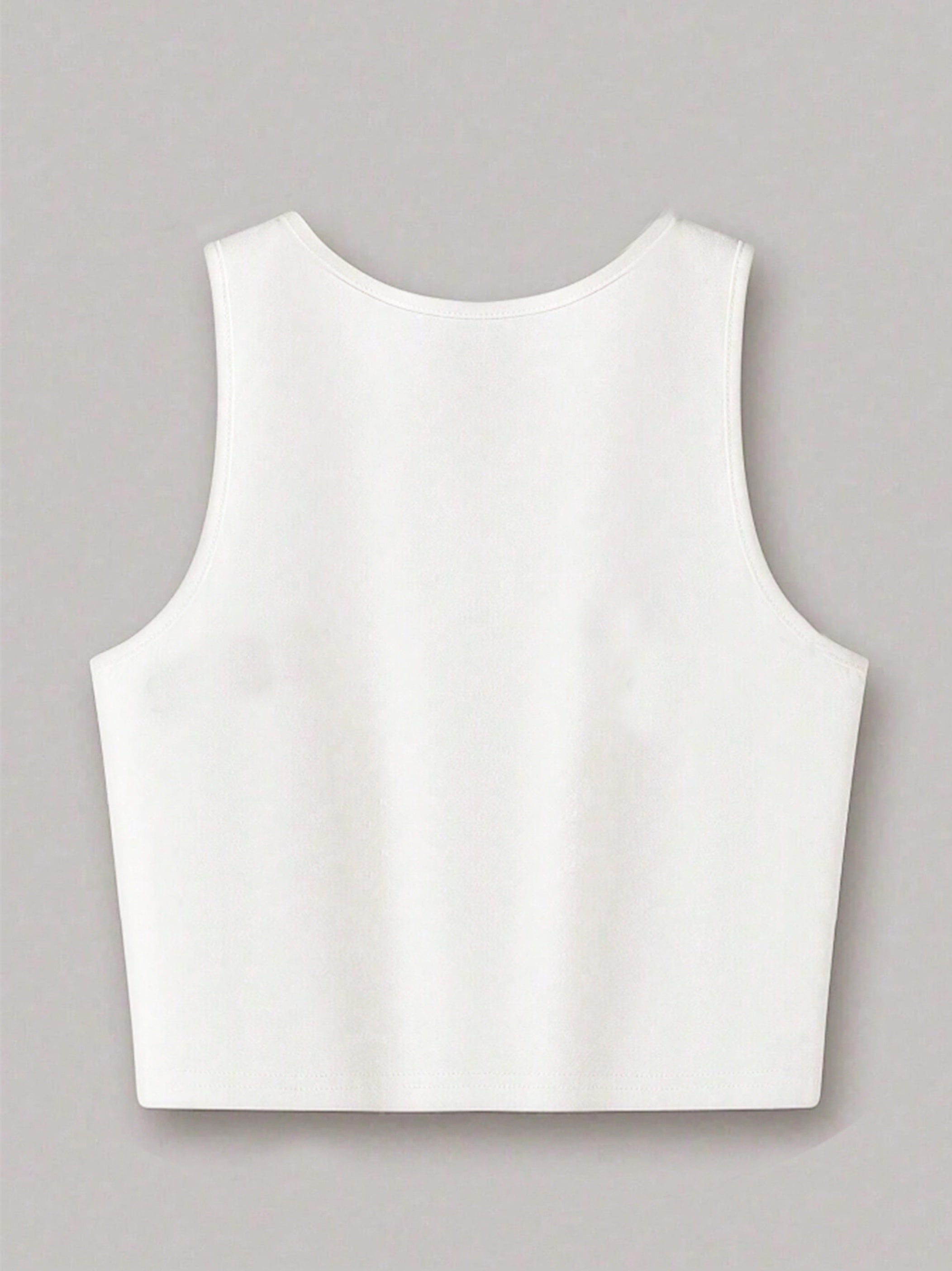 Women'S Casual "Somebody'S Problem" Letter Print Tank Top, Short Sleeve Crew Neck Knit Polyester T-Shirt for All Seasons, 95% Polyester 5% Elastane, Lightweight 210g/m² Fabric