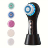 5-Brush-Head Rechargeable Face Scrubber Exfoliator, Facial Cleansing Brush for Exfoliating, Massaging, Deep Cleansing, Perfect Gift for Women, Mother's Day Gift