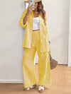 Women's Striped Polyester Two-Piece Set for Spring and Autumn, Casual Style Evening Mist