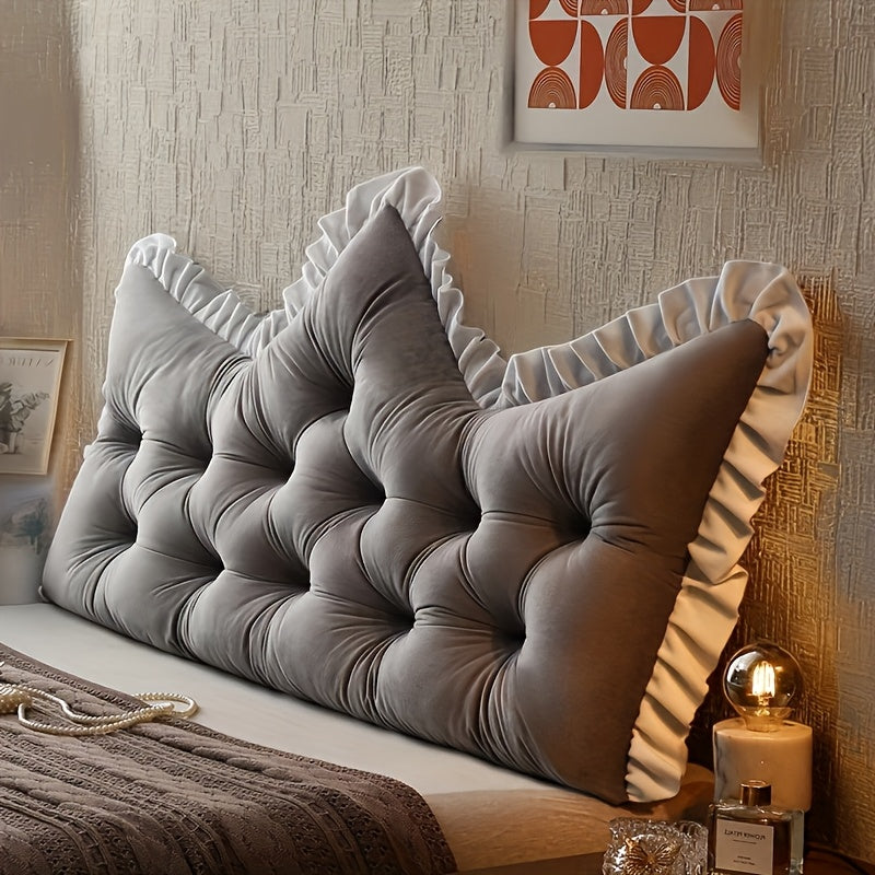 [Ruffled Cushion] Tufted Backrest Pillow | Hand Washable | Knitted Polyester | Comfortable Home Decor | Elegant Style | Ruffled Cushion