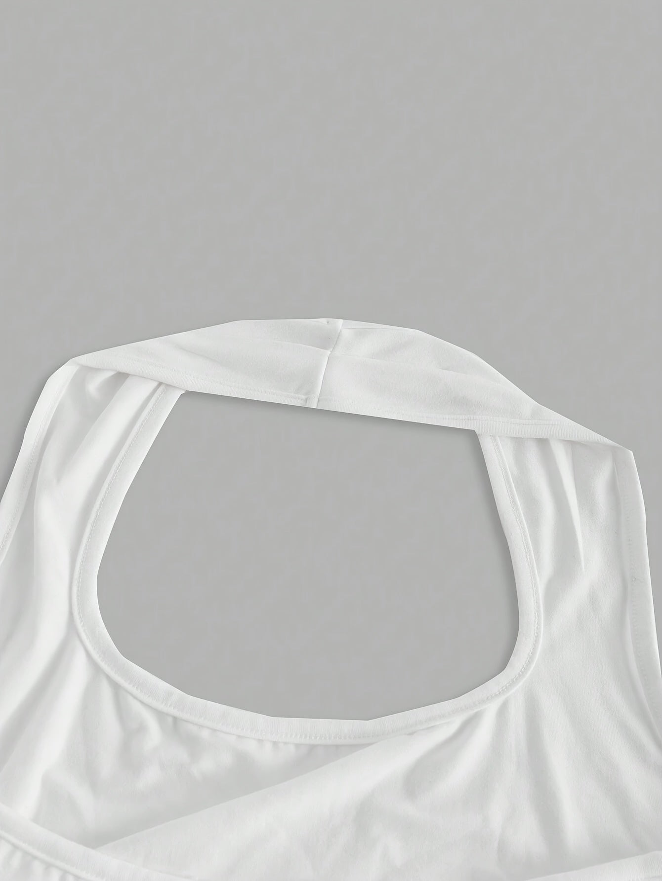 Women'S Casual Halterneck Tank Top, "I Don't Care" Letter Print, Summer Knit Fabric, Solid Color, Backless Design, Polyester 95% Elastane 5%, Lightweight 180g/m²