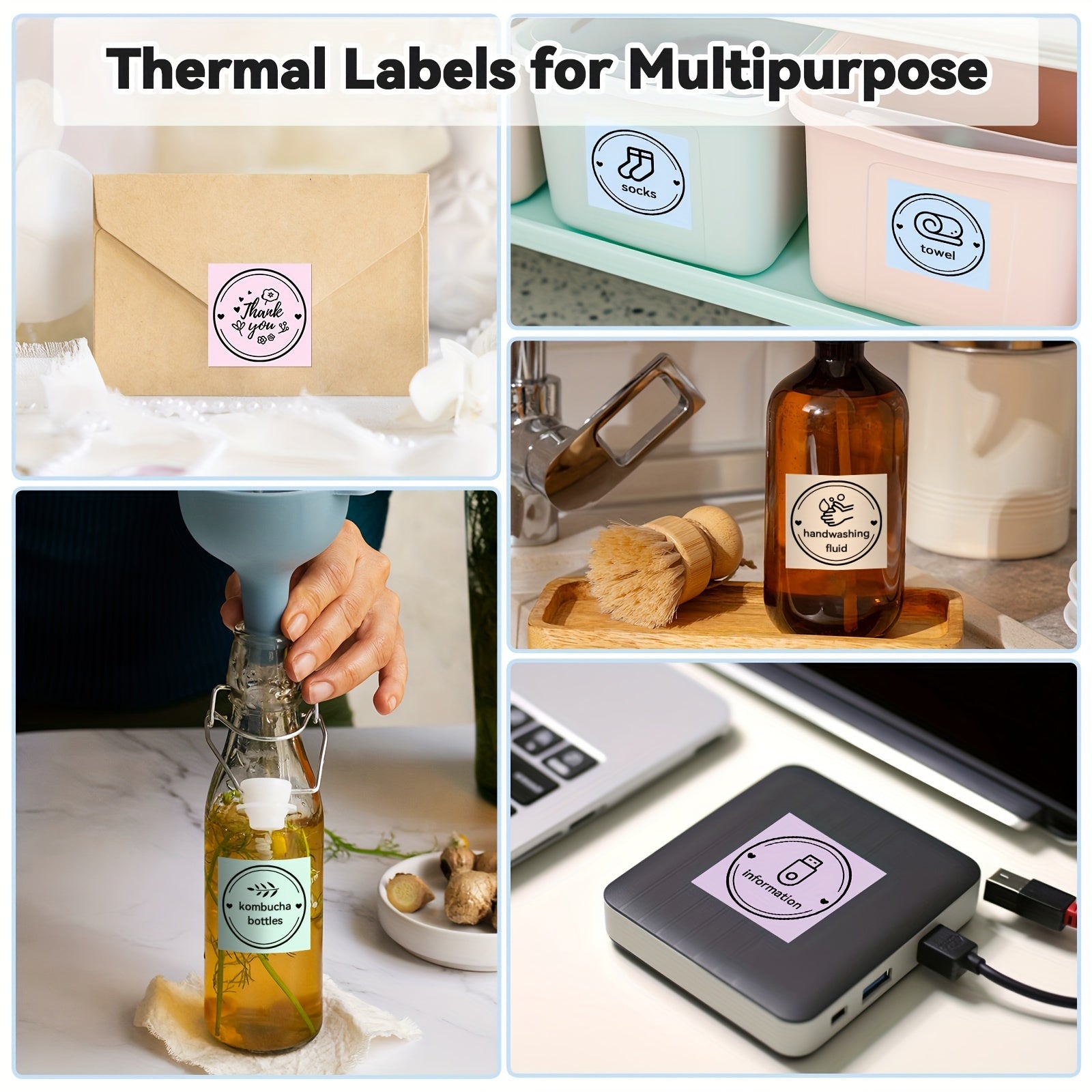 Phomemo M110 Labels - Versatile Self-Adhesive Round Circle Label Suitable for M110/M120/M200/M220 Label Printers, Thermal Label for Barcodes, Logo Design, Premium Sticker Paper, Black on White