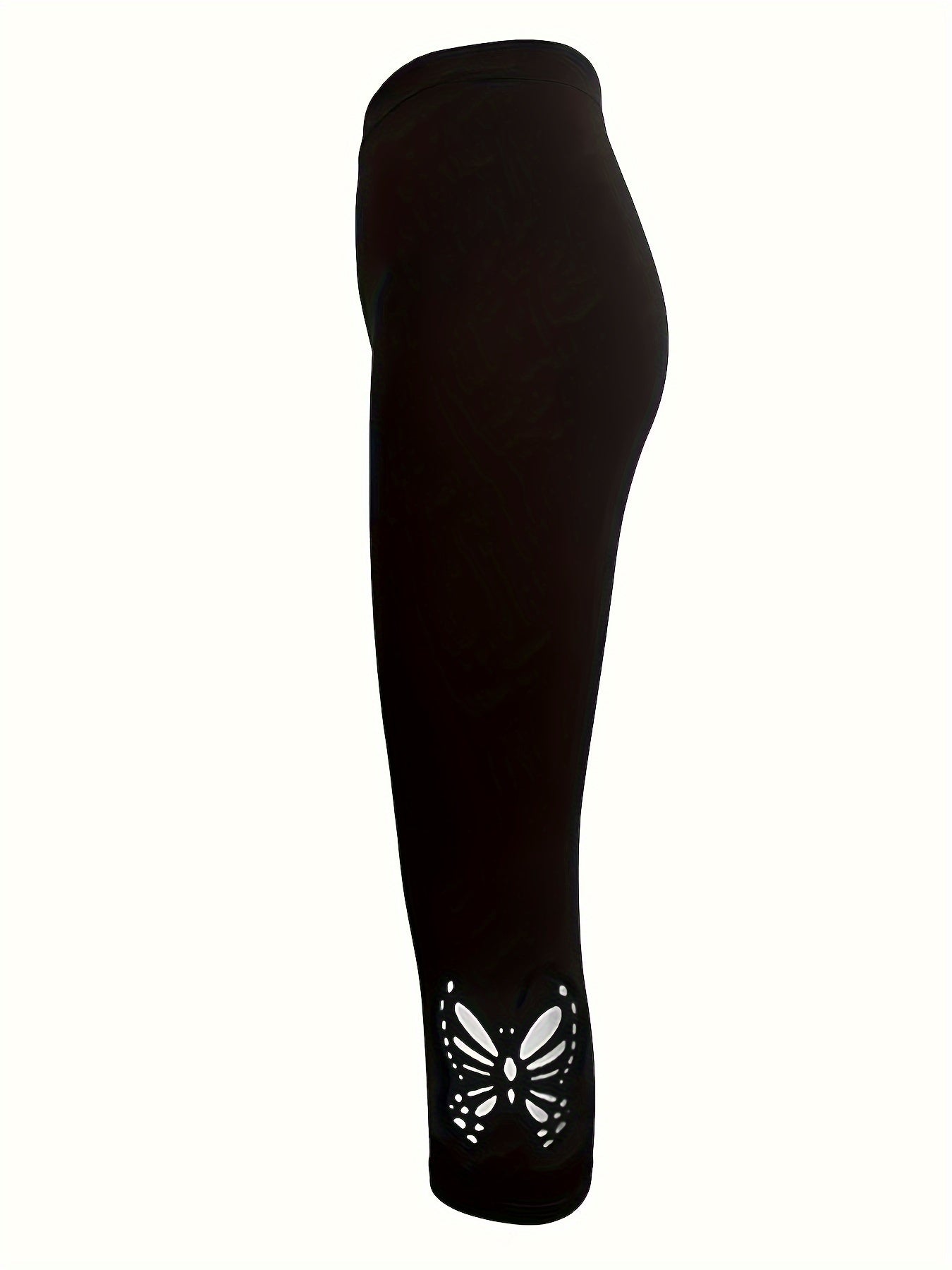 Butterfly-Shaped Hollow Cropped Leggings: Stretchy Skinny Leggings for Women