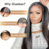 20 Inch Glueless Straight Human Hair Wig - 4x4 HD Lace Front Closure, Pre-Plucked and Pre-Cut, 180% Density, Ready to Wear, Natural Black, Soft and Silky Texture, Breathable Cap, Heat Resistant, Tangle-Free, Suitable for Dail