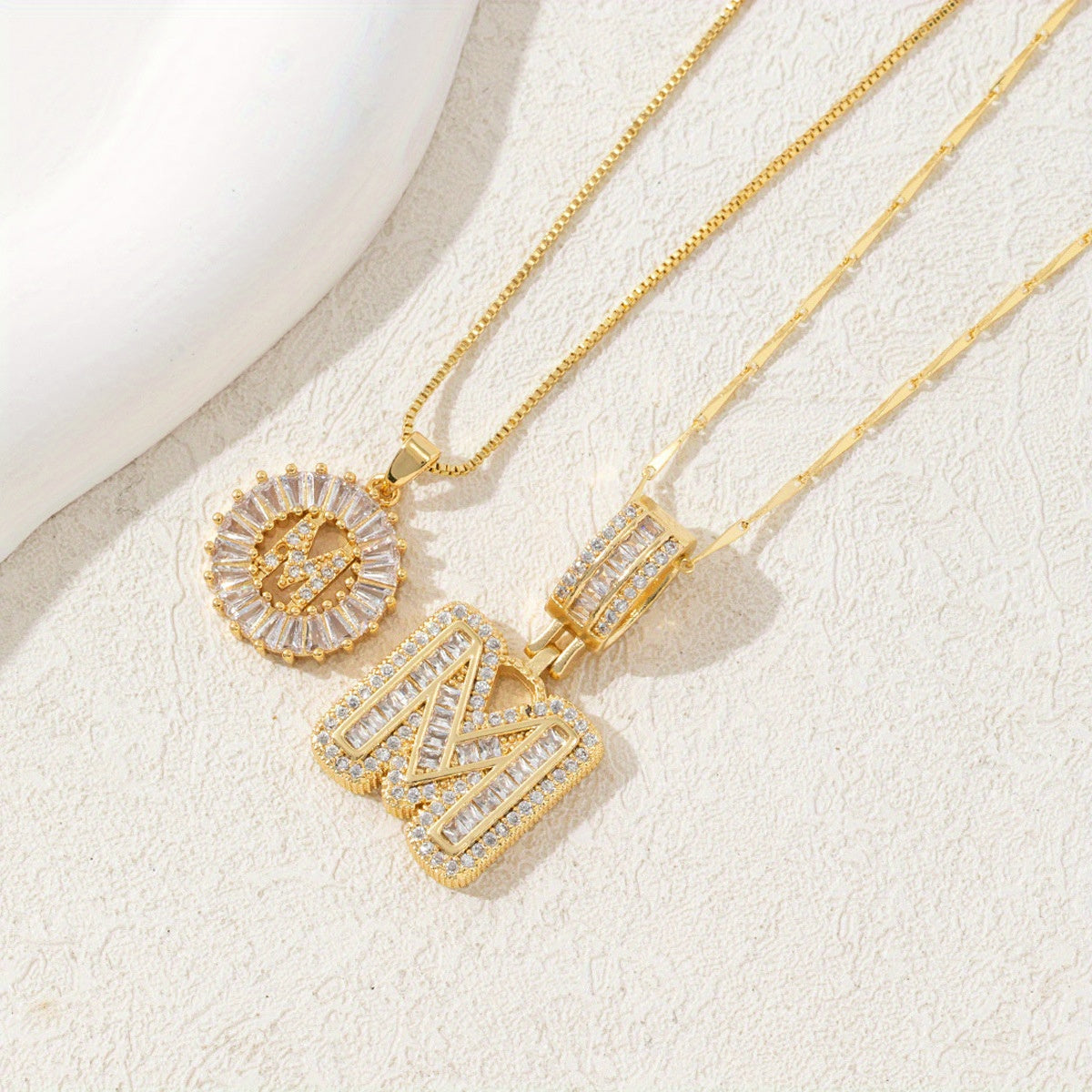 2 Packages of Initial Pendant Necklace, Letter Necklace with Adjustable 17 "-19" Chain, Valentine'S Day Gift, Suitable for Ladies And Girls