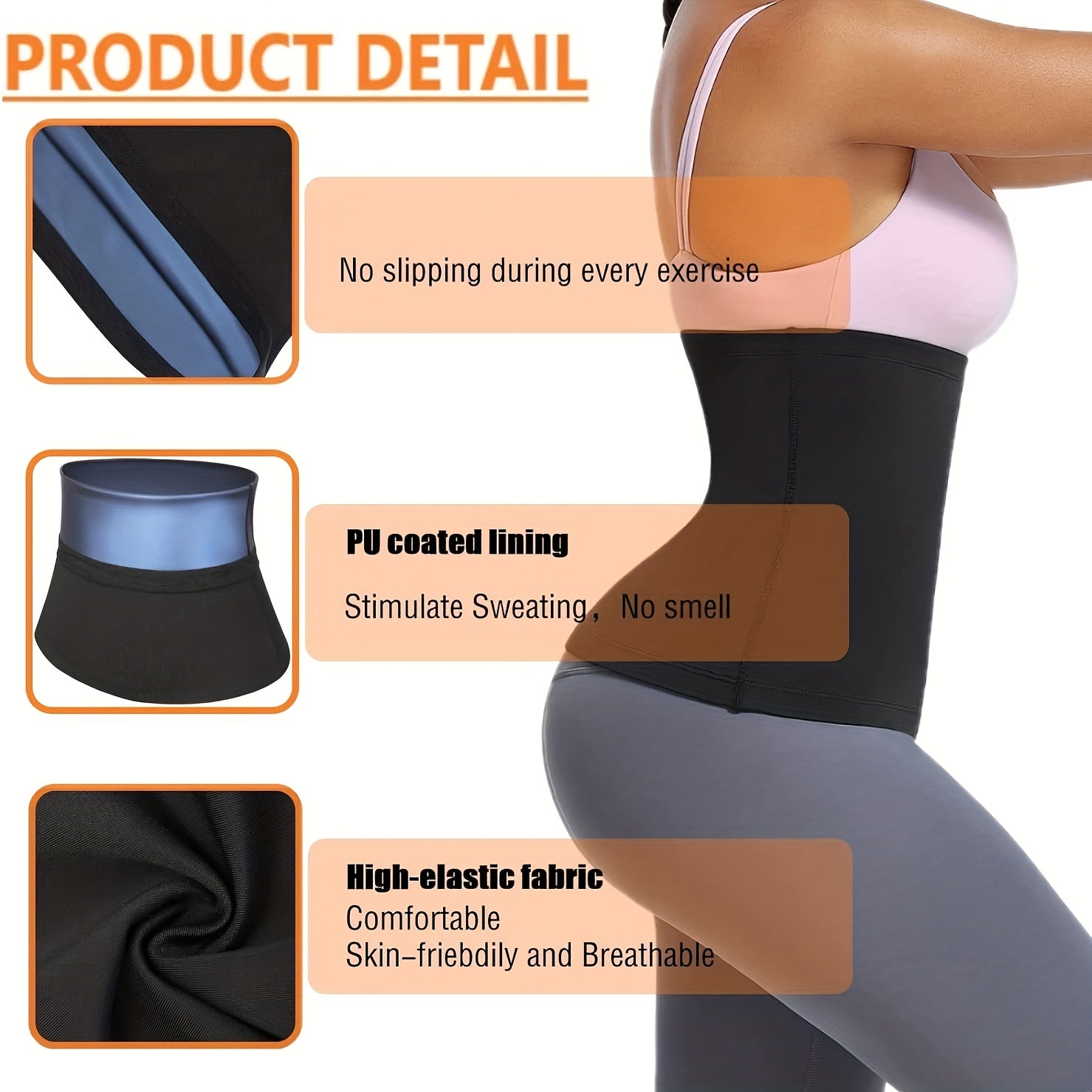 High Sweat Belt for Gym, Yoga & Sauna - Abdominal Control Belt with Flame Design, Non-Woven Fabric for Intense Workouts, Core Support & Weight Loss, Hand Wash/Dry Clean, Flame Pattern Design | Breathable Material