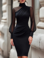 Turtleneck Slim-fit Sheath Dress