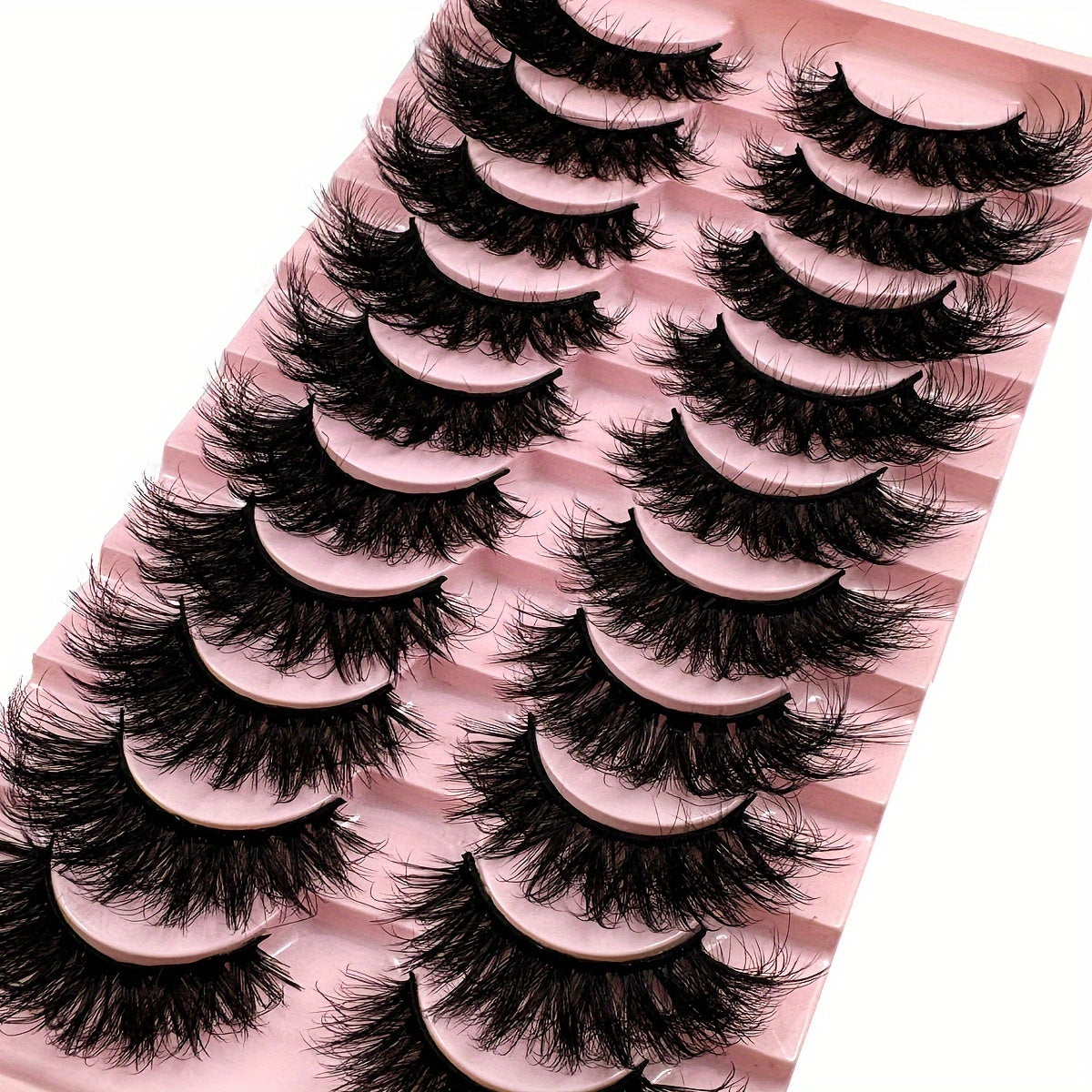 10 Pairs New False Eyelashes Cat Eye Fluffy False Mink Eyelashes 8D Wispy Eyelashes Dramatic Long Thick Curled False Eyelashes Natural Looking Soft Fluffy 3D False Eyelashes Russian Curled Eyelashes