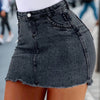 Ladies' Denim Skirt, Sexy Fit, Torn Edge Design, Zipper Pocket, Casual Date Wear, Fashionable Trend, Suitable For Daily Wear