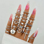 Commuter fashion personality Everything ring Creative cross snake ring, perfect gift for Valentine's Day
