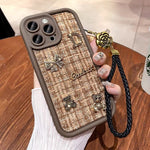 Compact Black Pouch for Iphone 15 Phone Case Featuring a Stereo Bear Design, Compatible with 14 Pro Max Soft Shell, Apple 13, Lanyard for Women, And 12 And 11 Models.