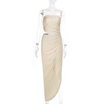Elegant, Figure-flattering Strapless Pleated Dress