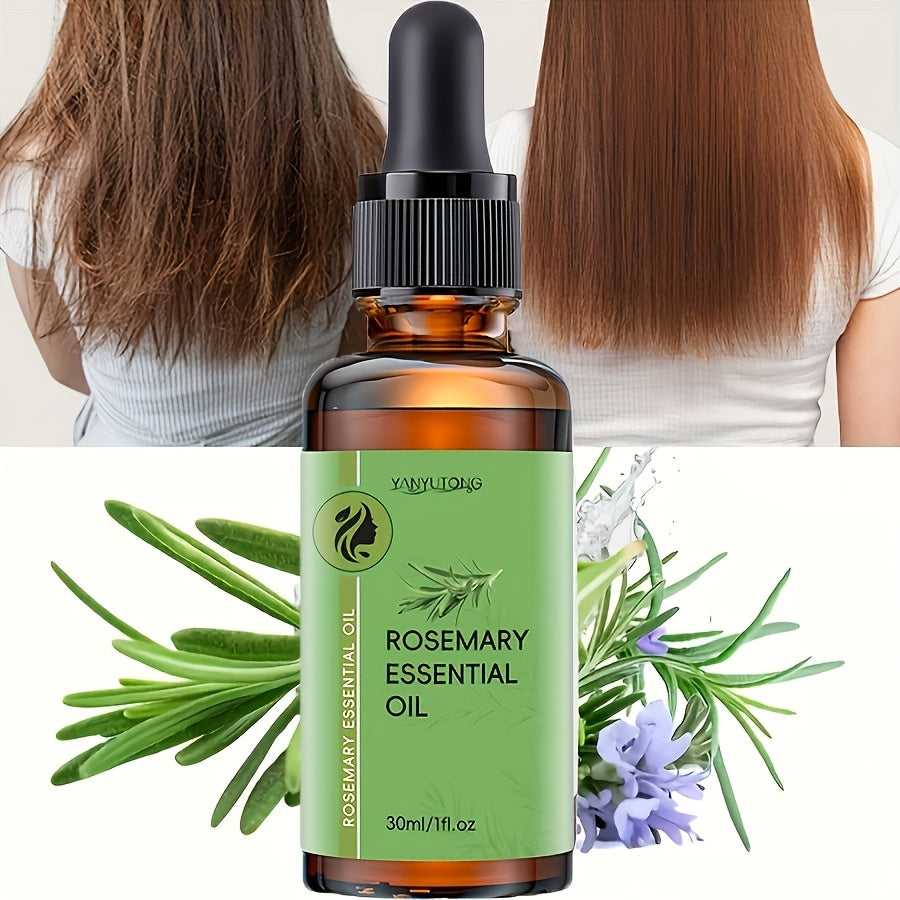 1pc 3.38oz Rosemary Essential Oil + 1.01oz Rosemary Essential Oil - Plant Extracts, Suitable for All Light Beige Types Moisturizing, Heat Protection, No Rinse, Moisturize Hair, Improve Dry and Irritable Scalp, DIY, Diffuser,,