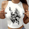 Vibrant Skull Print Crew Neck Tank Top - Soft, Breathable, Relaxed Fit, Sleeveless Design for Spring & Summer, Women's Casual Clothing, Perfect for Outdoor Activities