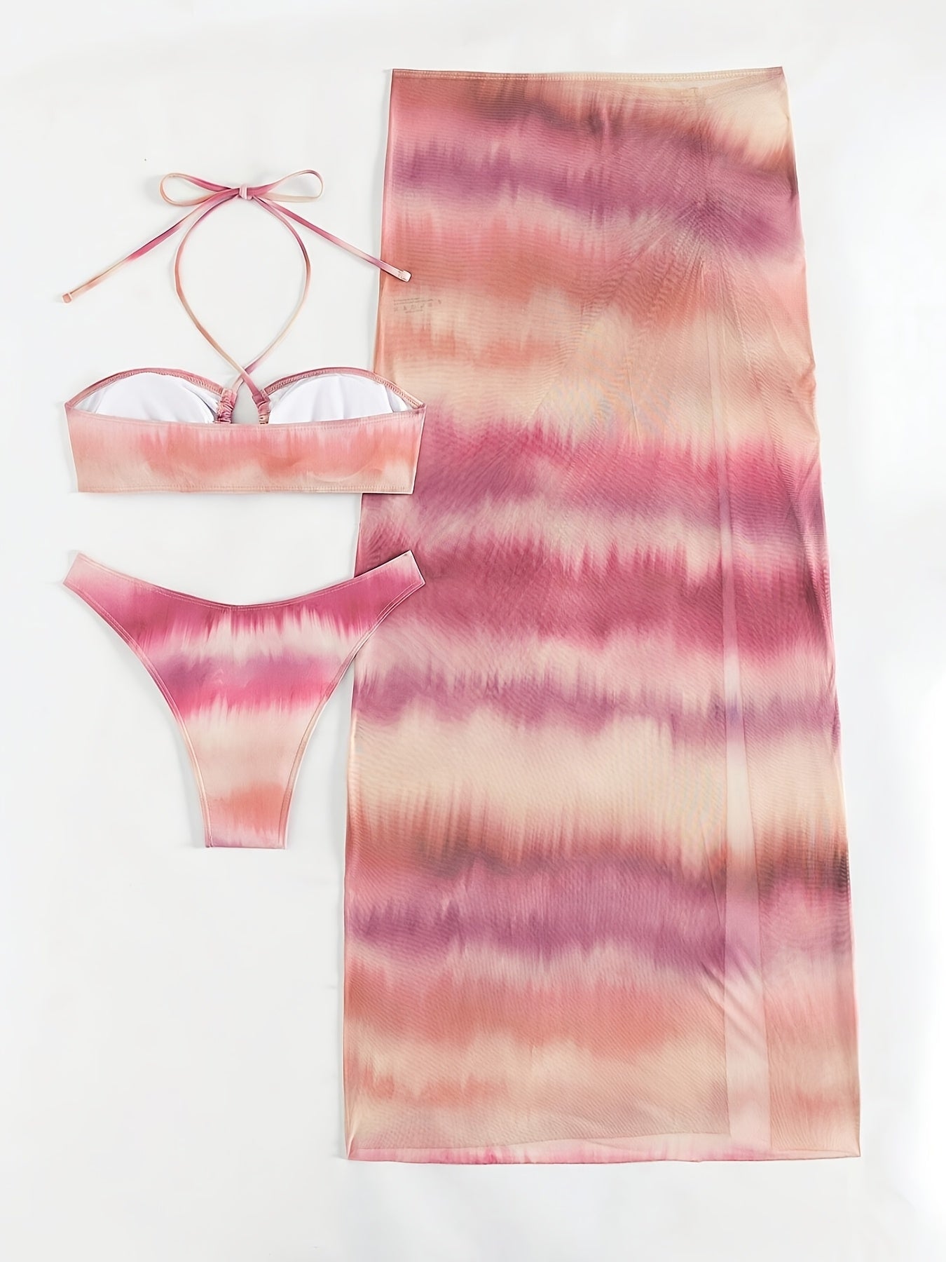 Fashionable New Gradient Bikini Three-Piece Set