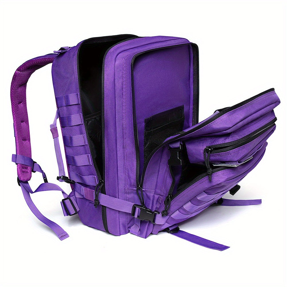 11.89gal Tactical Backpack for Women - Purple Outdoor Survival & Emergency Medical Rucksack with Multiple Compartments, MOLLE System, and Padded Shoulder Straps