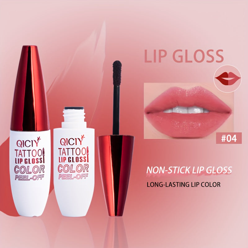Long-Lasting Waterproof Peel-Off Lip Stain – Matte Finish Tattoo Lip Gloss in Pink, Red & Orange Shades for All Skin Types