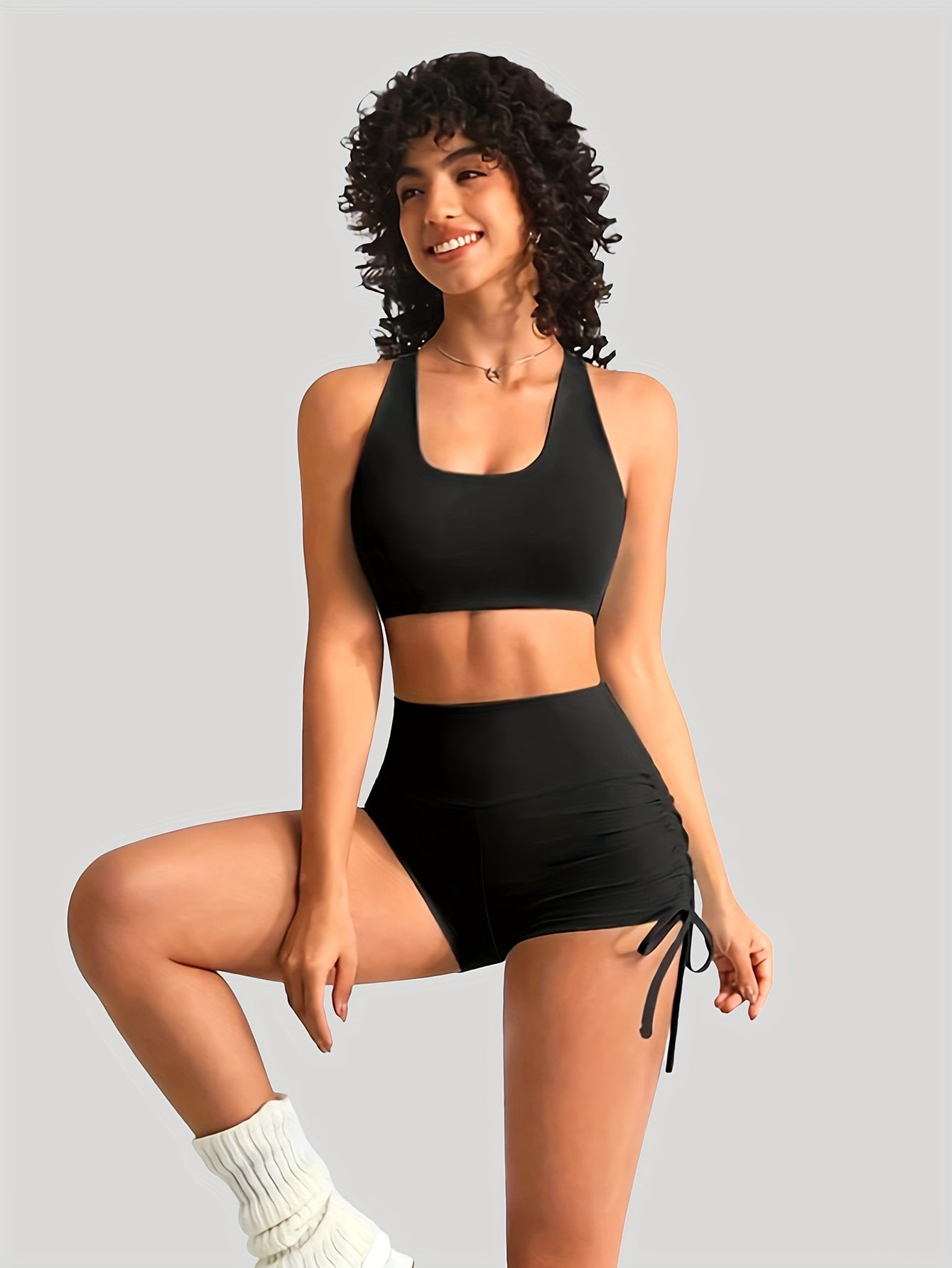 Yoga Casual 2-point Bottoming Pants with Free Side Drawstring and Wrinkle Reduction for Sexy Casual Free Switching