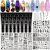 Biutee Nail Stamper Kit Nail Art Stamping Plate Set 8 Stamping Nail Polish Gel 12 Stamp Plate Jelly Silicone Stamper Flower Animal Lace Girl Star Rose Love Template Tool Supplies Holiday Design