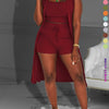 Women 3pcs Outfits Ribbed Sleeveless Kimono Cardigan Cover Up Tank Crop Tops Bodycon Shorts Tracksuit Lounge Sets, Casual Ribbed 3pcs Set, Crop Top+high Waisted Drawstring Pants+long Cardigan, Women's Clothing