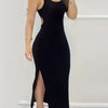 Split Hem Bodycon Tank Dress, Casual Sleeveless Dress For Spring & Summer, Women's Clothing