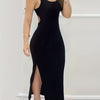 Split Hem Bodycon Tank Dress, Casual Sleeveless Dress For Spring & Summer, Women's Clothing