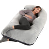 [Full Body Maternity Pillow] 60-inch Full Body Pillow - J-Shaped Maternity Pillow with Velvet Pillowcase - Back, Leg, and Tummy Support for Comfortable Sleep