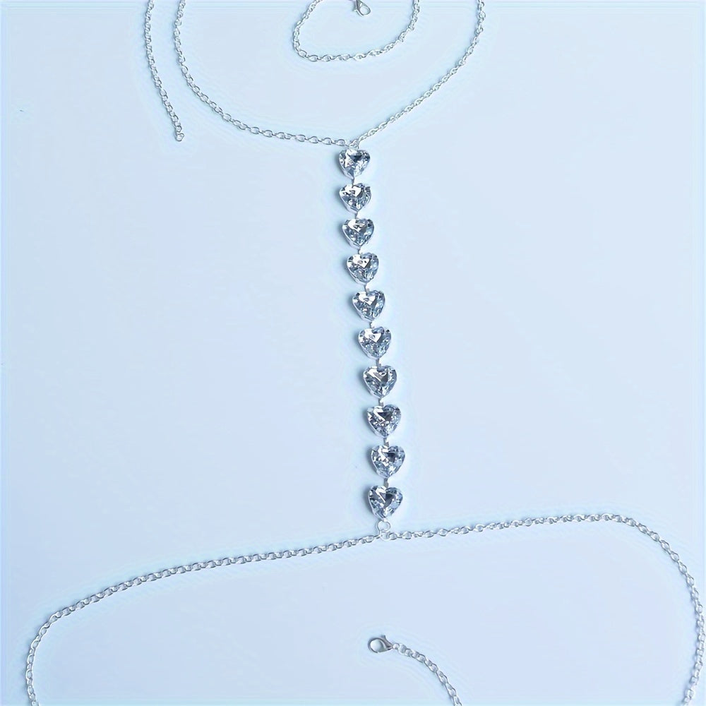 Elegant Bohemian Rhinestone Body Chain - Women'S Sparkling Corsage, Suitable for Daily And Party Wear.