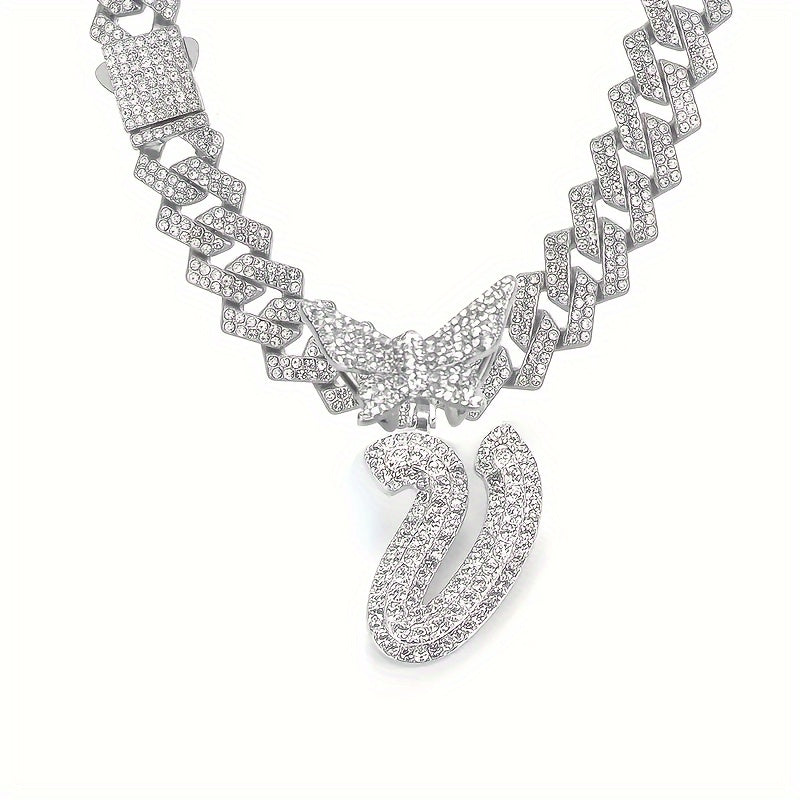 Women's Elegant Butterfly Necklace - Zinc Alloy, Rhinestones Mosaic, Synthetic Stones | Perfect Jewelry Gift | Christmas Jewelry
