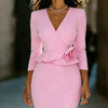 Figure-flattering Mid-sleeve Sheath Dress