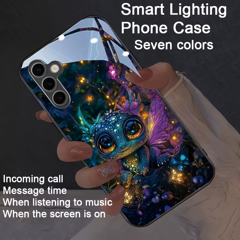 The dazzling smart voice controlled luminous phone case under starlight is suitable for S24Ultra/S22U/223Ultra/S21U/S20U/S10/Note20Ul/Note10+intelligent luminous voice control luminous technology, elegant daytime design, enha