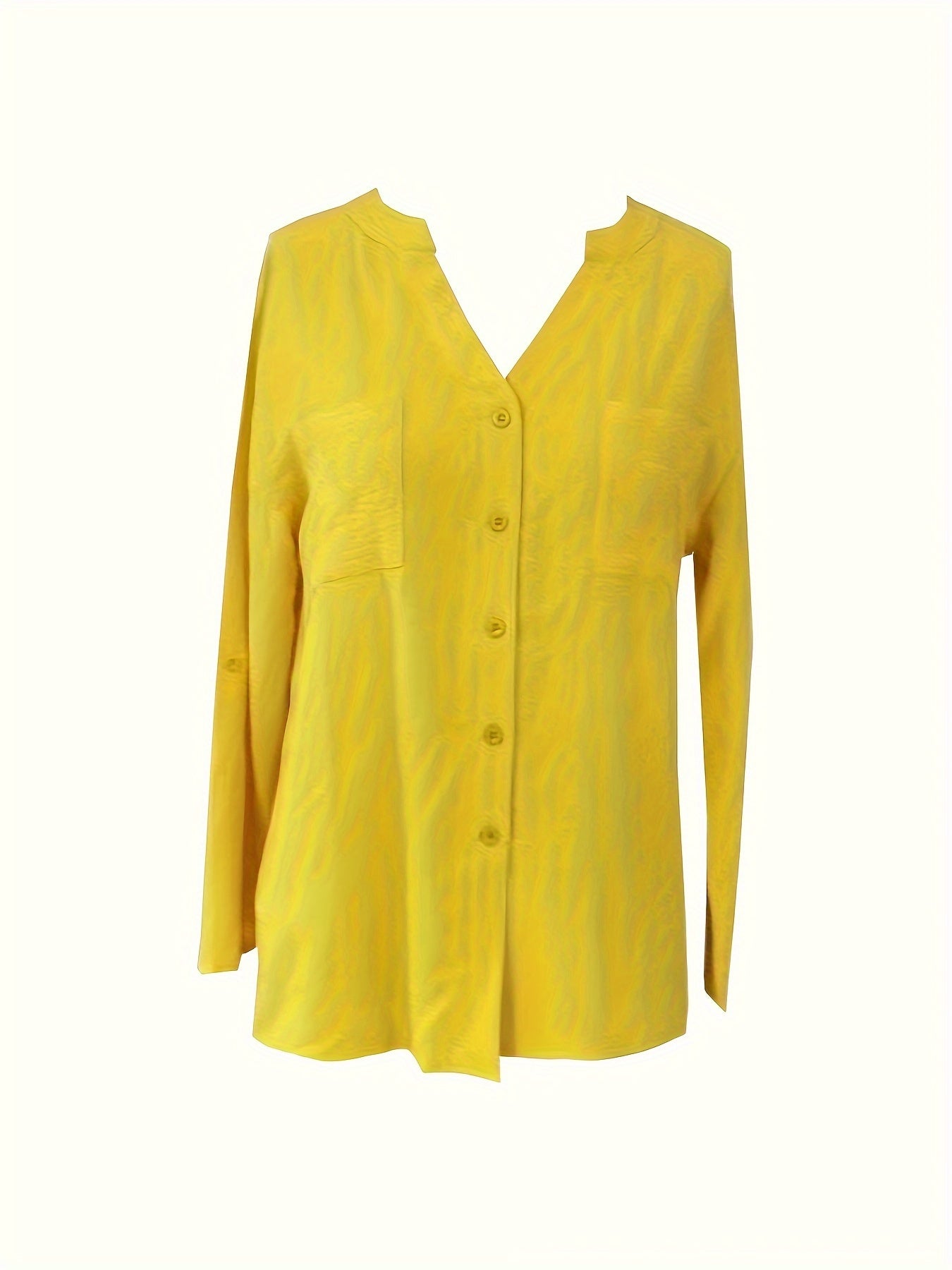Women's Casual Polyester Two-Piece Pantsuit with Mandarin Collar and Solid Color Design - Woven Fabric, Full-Length Regular Top & Pants Set (1 Clothes 1 Pants), All-Season Suitable