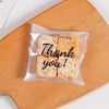 100-Pack Festive Snowflake "Thank You" Self-Seal Gift Bags, Clear OPP Packaging for Cookies, Candy, Jewelry, Office Gift Wrapping Supplies, Plastic Material, No Included Components