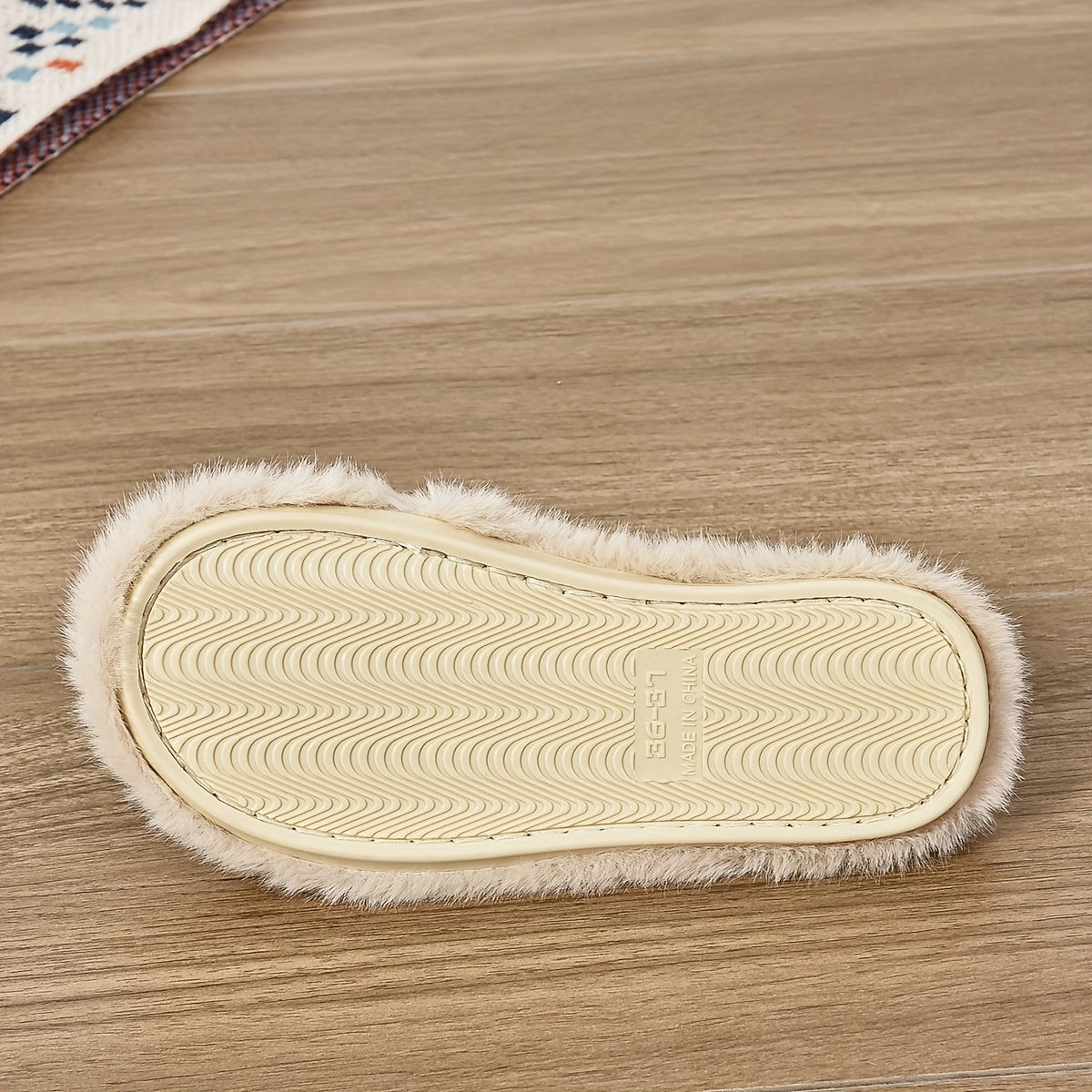 Women's Fuzzy Fabric Slippers with Rubber Sole - Winter All-Season Indoor Heart Pattern Slides with Non-Slip Grip, Comfort Plush Lining and Love Print Detail - For Women - Perfect for Cozy Indoor Wear - Ideal Gift for Her