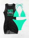 [Sexy Rope Bikini] Three-Piece Stylish Sexy Rope Bikini Set - Beach Vacation Cover Swimsuit for Women