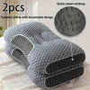 2pcs Modern Pillow with SP Neck Support, Breathable Moisture-Wicking Sweat, Polyester Fiber Cover And 100 Polyester Fiber Filling, Machine Washable, Zipper  All-Season Multi-Purpose Bedding for Any Sleeping Position