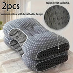 2pcs Modern Pillow with SP Neck Support, Breathable Moisture-Wicking Sweat, Polyester Fiber Cover And 100 Polyester Fiber Filling, Machine Washable, Zipper  All-Season Multi-Purpose Bedding for Any Sleeping Position