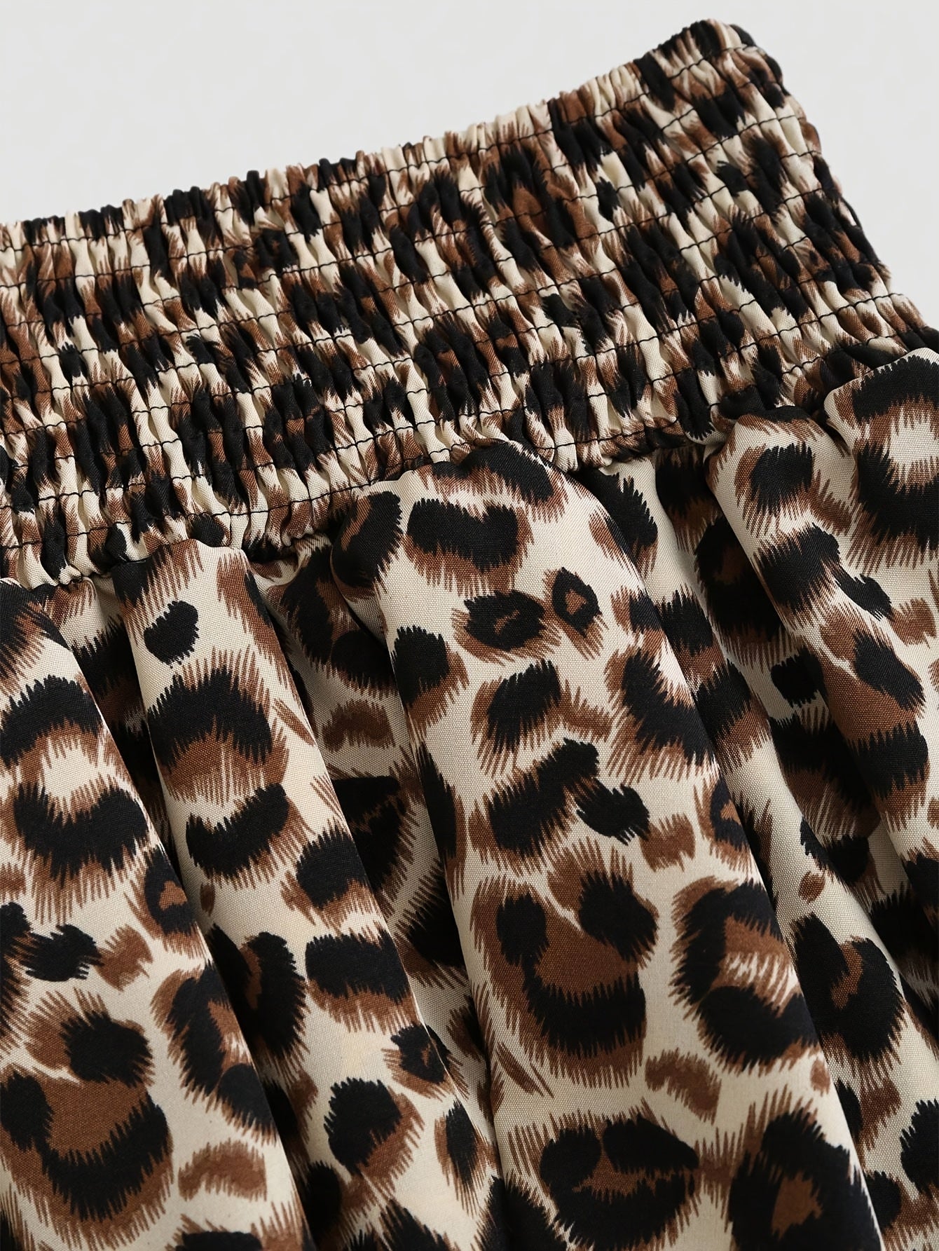 Women's sweet leopard print tube top and layered skirt woven two-piece fashion suit Elegant spring/summer print skirt 2pcs set