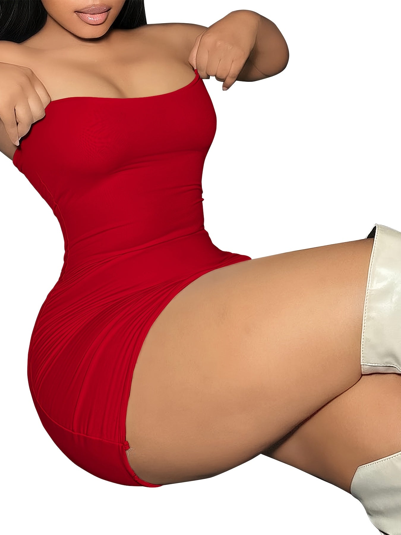 Sexy Stretchy Off-Shoulder Mini Bodycon Dress for Women - Polyester & Elastane Blend, Solid Black, Machine Washable, Perfect for Casual or Evening Outfits