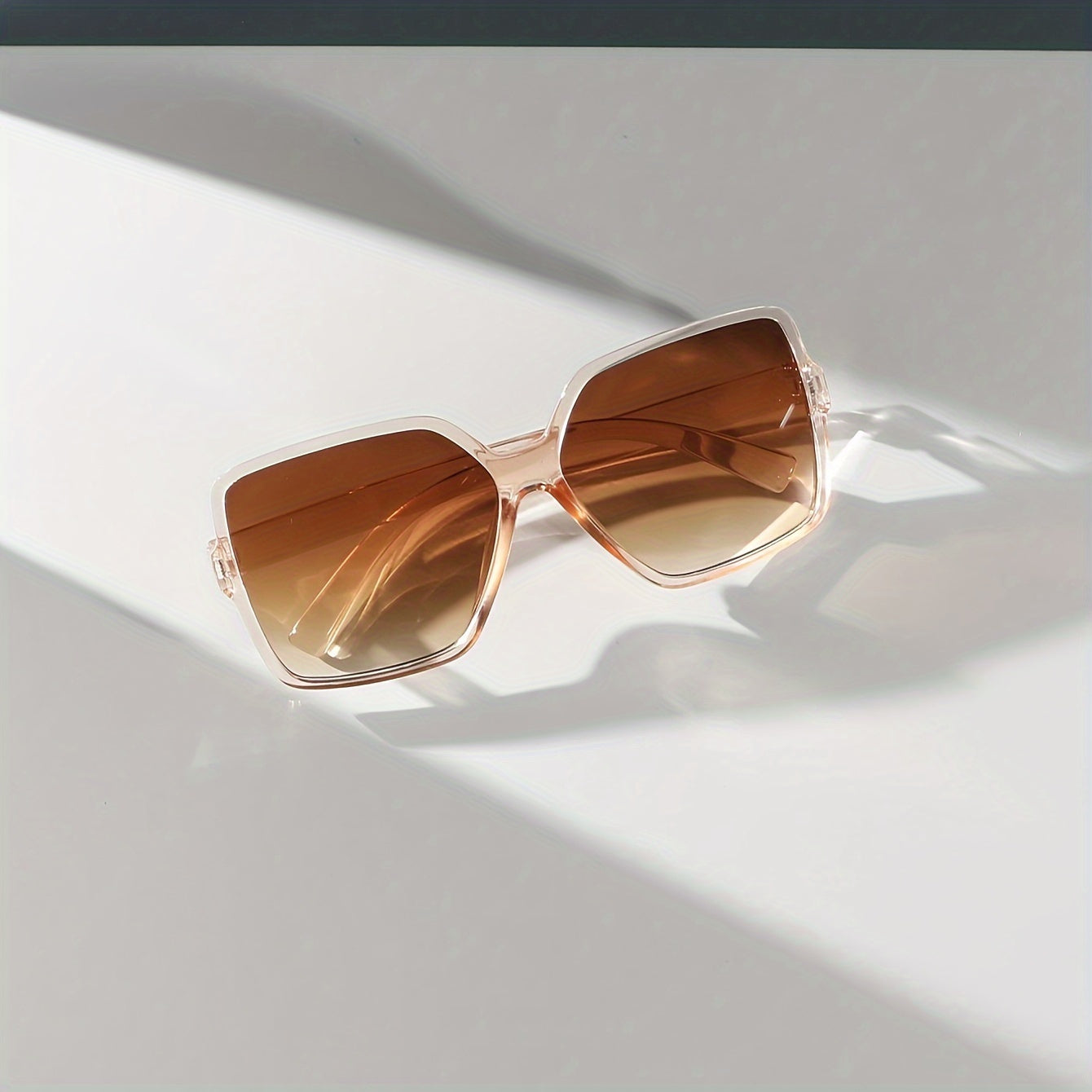 Fashion Rectangle Glasses Women, Trendy Gradient Lens, Durable PC Frame, And