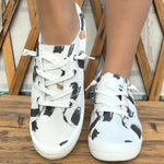 Women'S Cute Cartoon Penguin Print Flat Sneakers - Lightweight, Breathable Fabric, All-Season Casual Shoes with TPR Sole, Fabric Insole, and No Power Needed, Cute Shoes
