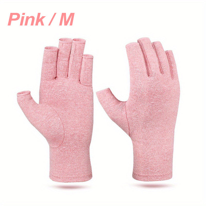1Pair Fingerless Compression Gloves For Women & Men, Hand Joint Wraps, Sports Hand Support Thumb Gloves For Typing, Daily Work, Hand Care - Open Finger Fit