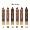 6PCS/Set Lipstick - Matte, Long-lasting, Waterproof, Non Stick Cup, Nude, Brown, Easter Makeup, Easter Holiday Party, Lipstick Pen