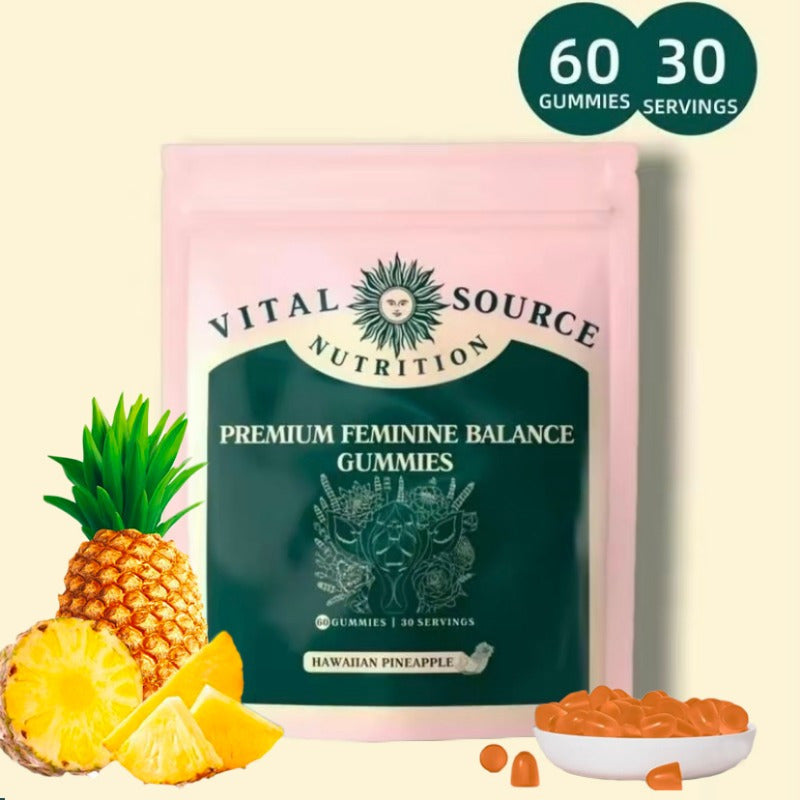 ArtisanOve Vital Source Nutrition - Premium Feminine Balance Gummies with Hawaiian Pineapple & Ginger Extract, 60 Count (30 Servings), Soft Candy for Women’s Health & Wellness