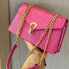 1 Women'S Fashion Rose Red Snake Pattern Crossbody Bag, Simple and Mature Style Handbag, Suitable for Daily Commuting and Holiday Parties
