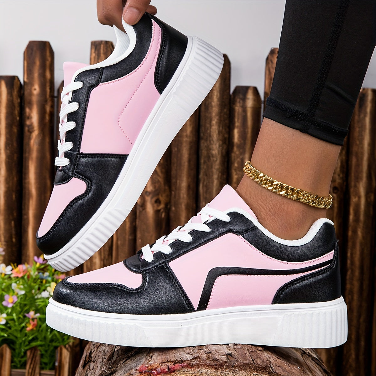 Women's Fashion Sneakers Lightweight Casual Athletic Running Shoes with Stripes, Lace-Up Low Top with EVA Sole and Fabric Insole – Machine Washable
