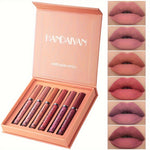 6 Pcs Matte Long-Lasting Wear Liquid Lipstick Makeup Set, Non-Stick Cup Waterproof Not Fade Lip Gloss