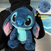1pc Stitch Plush Backpack - Blue & Pink Dual-Strap Shoulder Bag, Soft Polyester Travel & Commuting Accessory for Women & Men, Zipper Closure, Random Style, Backpack