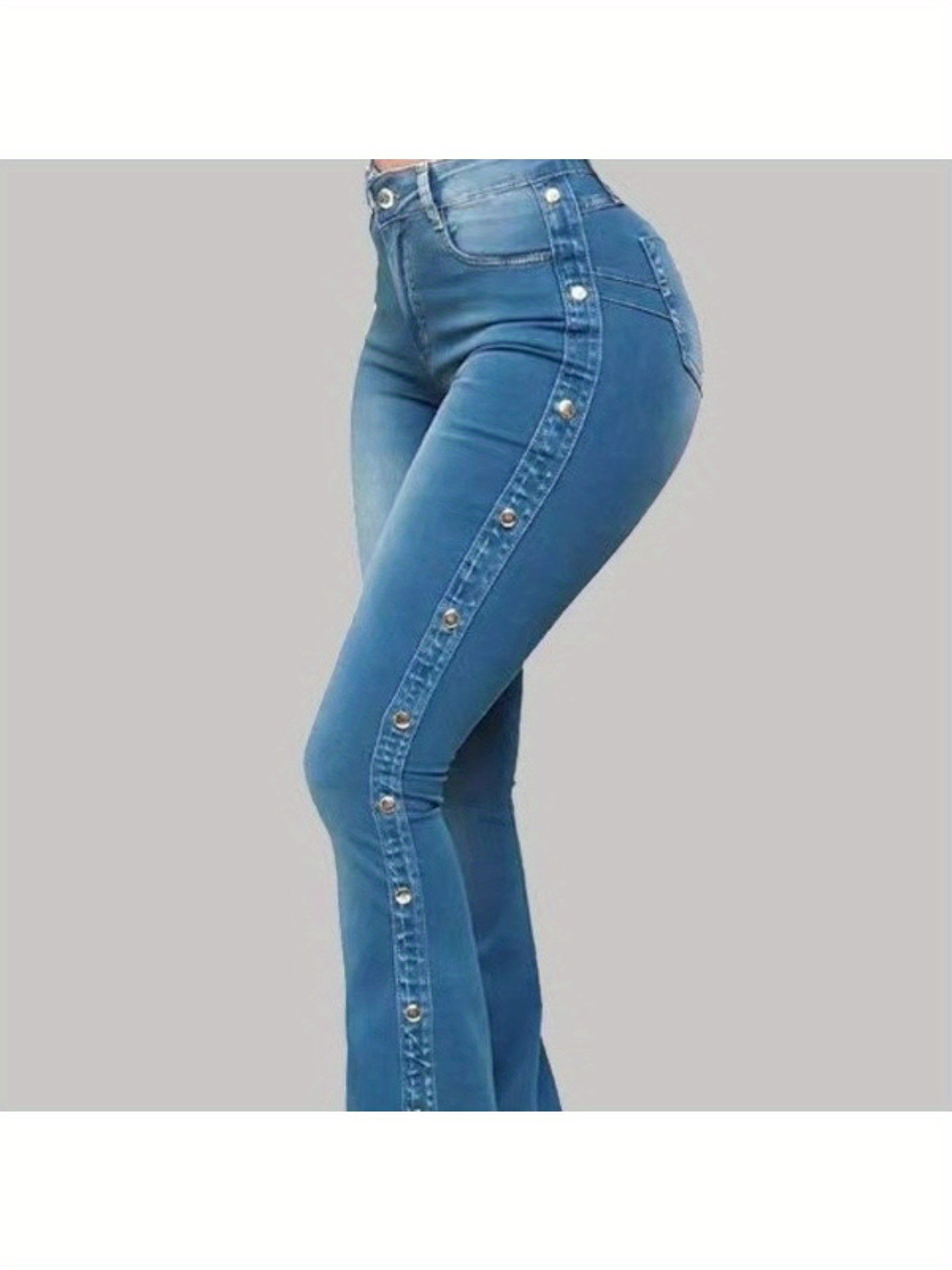 2025 New High-Waist Stretch Flare Jeans, European and American Fashion Design, Comfortable and Slimming, Perfect for Various Occasions