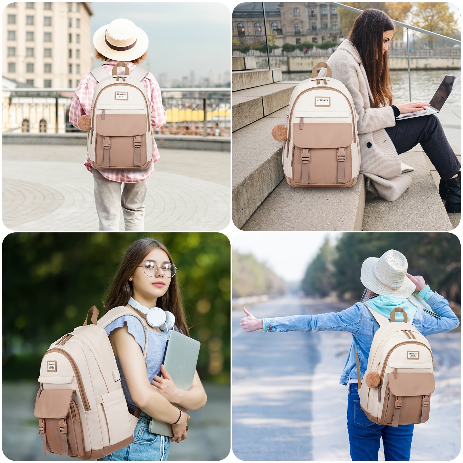 Backpacks For Girls, 15.6 Inch Laptop School Bag Cute College Backpack Large Bookbags For Teens Women Students Anti Theft Travel Daypack